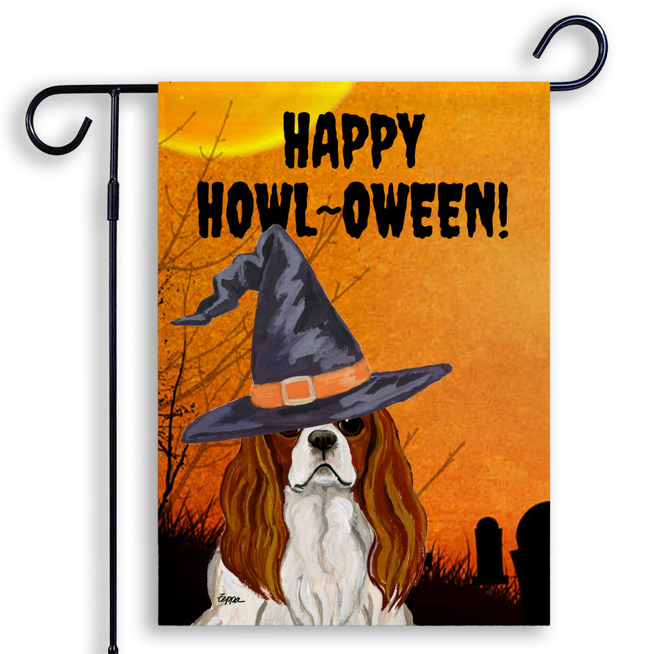 Cavalier King Charles Spaniel HAPPY HOWL-OWEEN Garden Flag