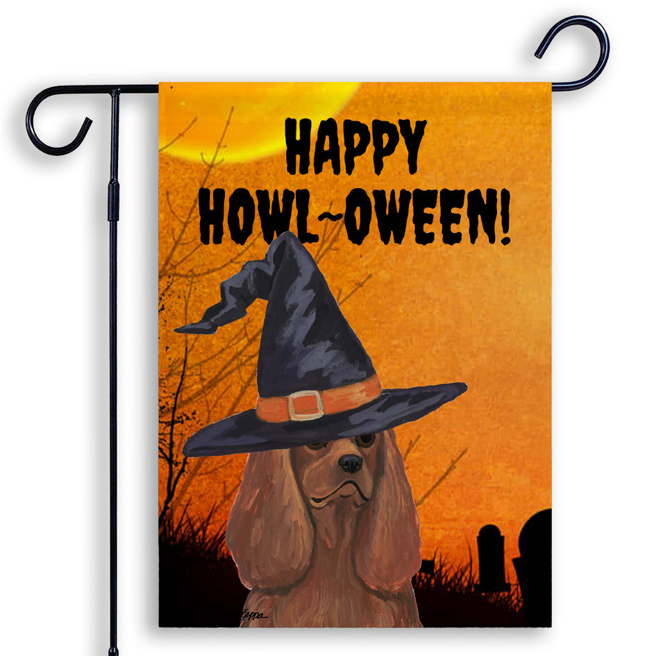 Cavalier King Charles Spaniel HAPPY HOWL-OWEEN Garden Flag