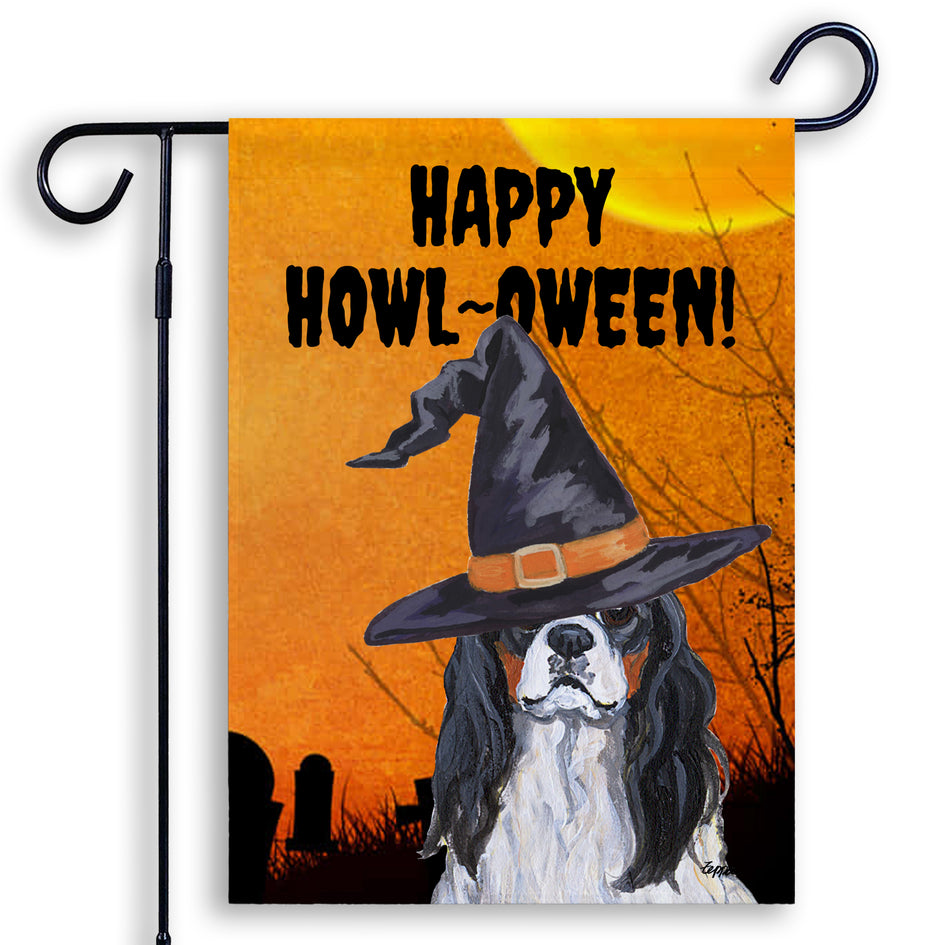 Cavalier King Charles Spaniel HAPPY HOWL-OWEEN Garden Flag