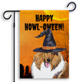 Collie HAPPY HOWL-OWEEN Garden Flag