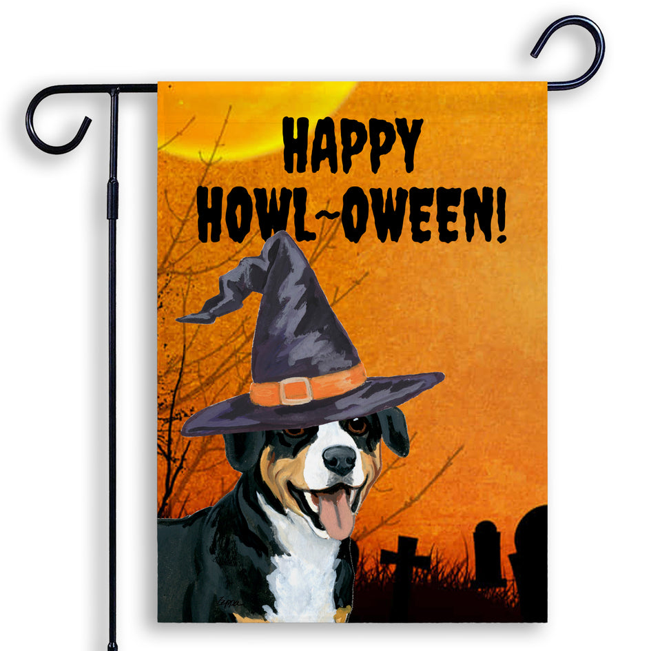 Entlebucher Mountain Dog  HAPPY HOWL-OWEEN Garden Flag