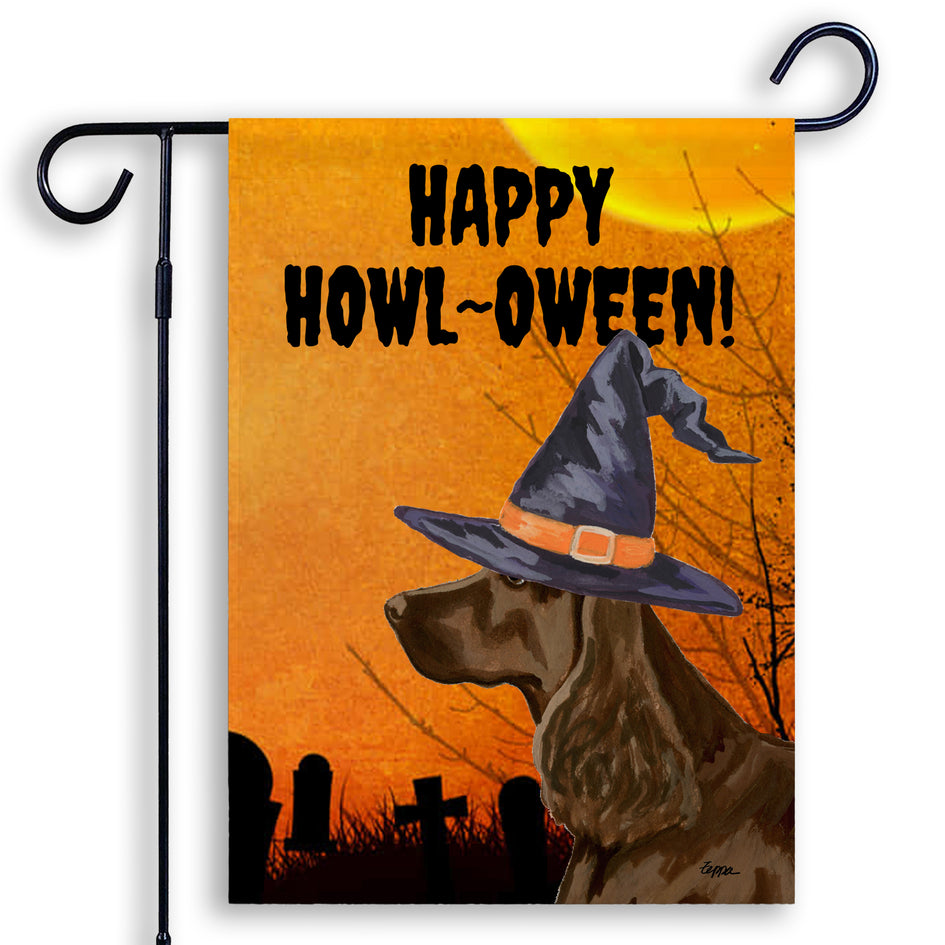 Field Spaniel HAPPY HOWL-OWEEN Garden Flag