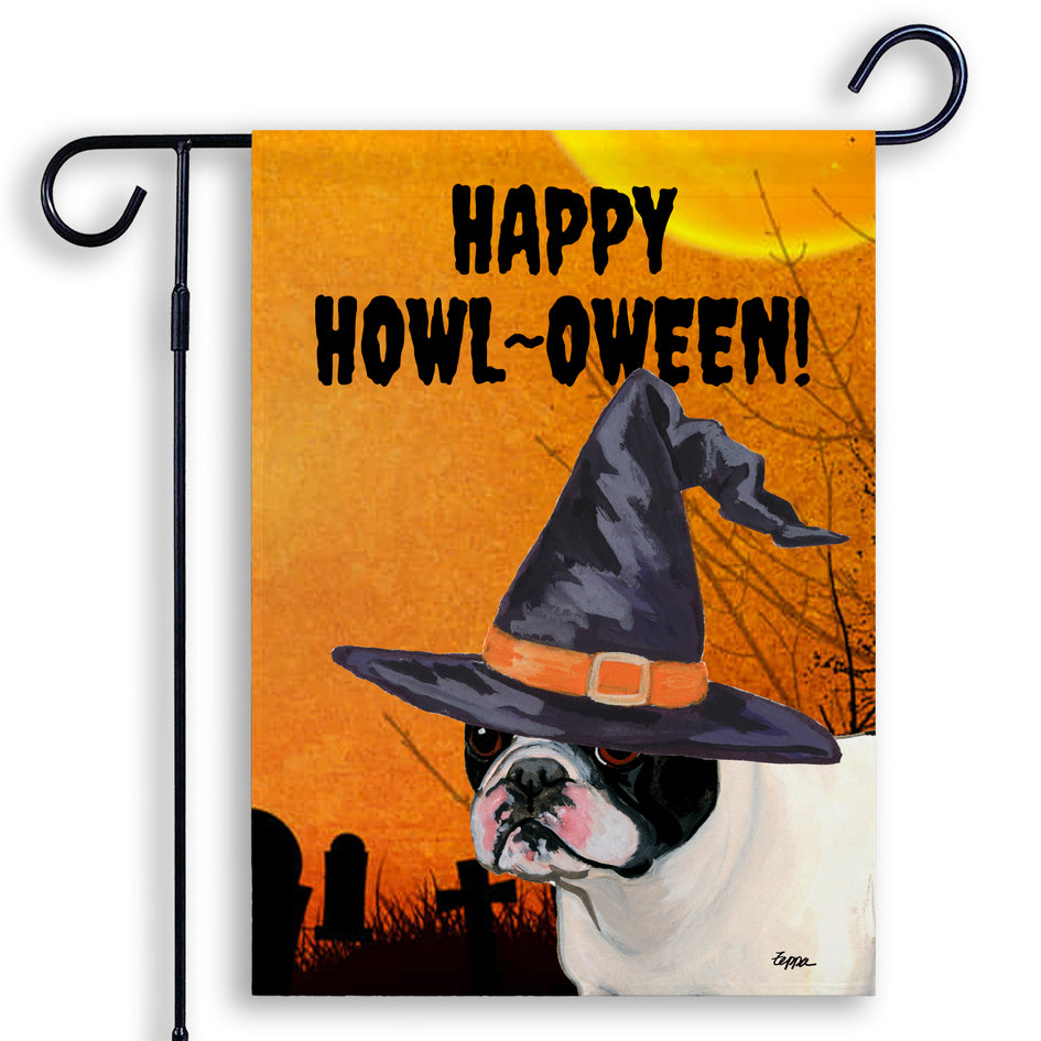 French Bulldog HAPPY HOWL-OWEEN Garden Flag