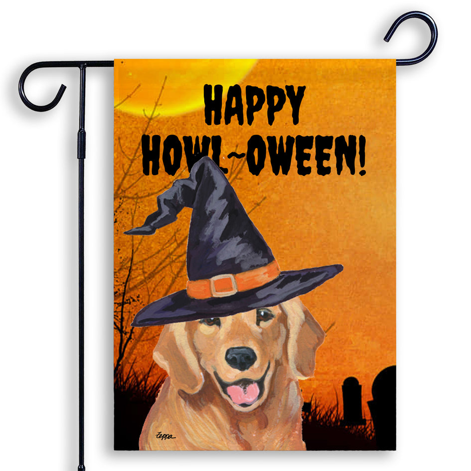 Golden Retriever HAPPY HOWL-OWEEN Garden Flag