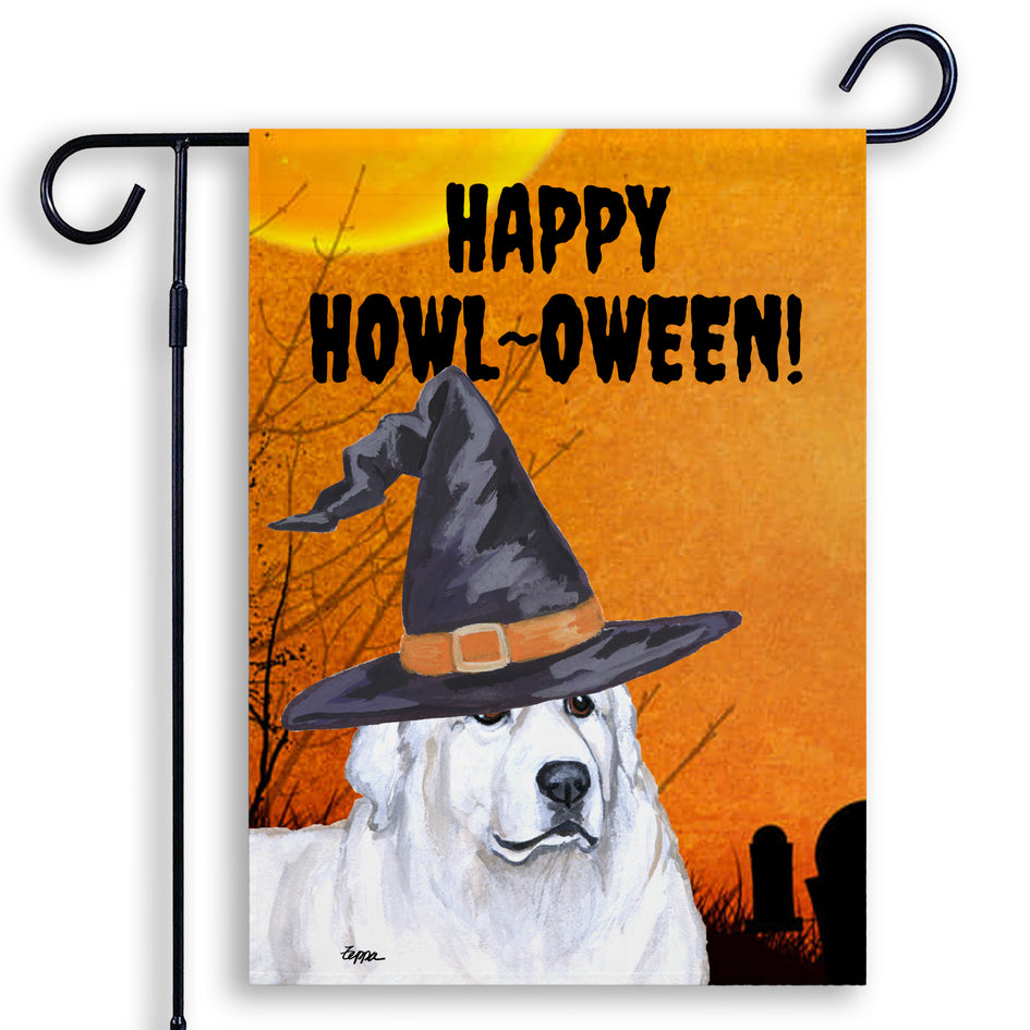 Great Pyrenees HAPPY HOWL-OWEEN Garden Flag
