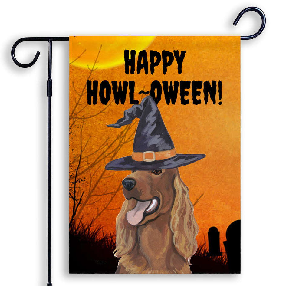 Irish Setter HAPPY HOWL-OWEEN Garden Flag