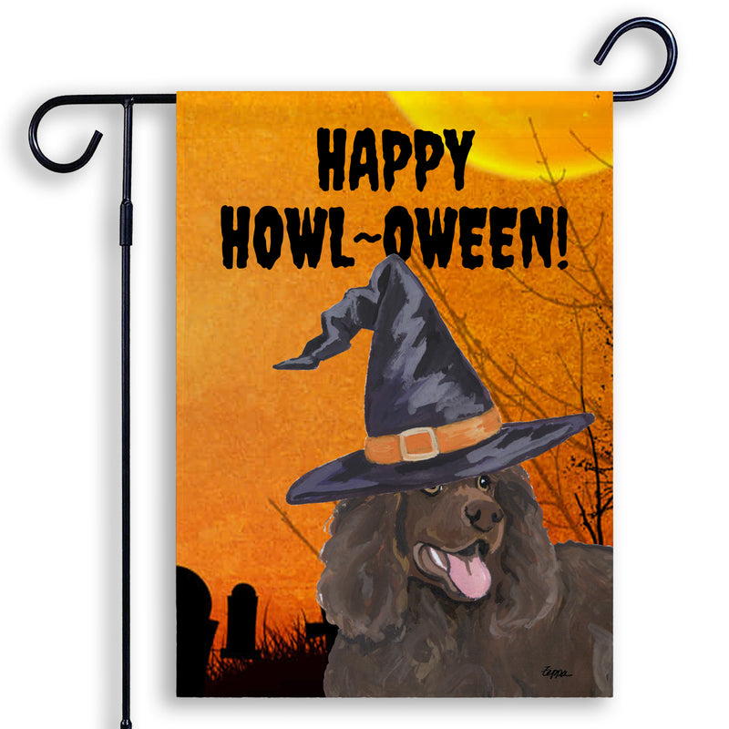 Irish Water Spaniel HAPPY HOWL-OWEEN Garden Flag