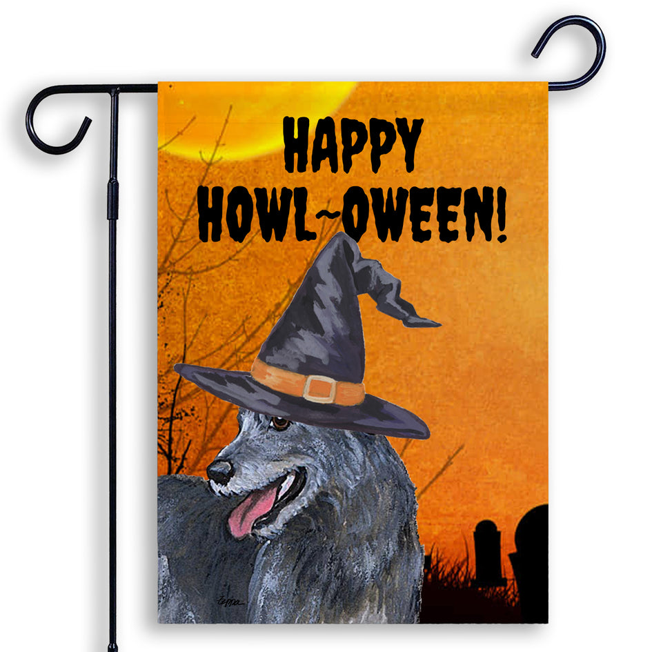 Irish Wolfhound HAPPY HOWL-OWEEN Garden Flag