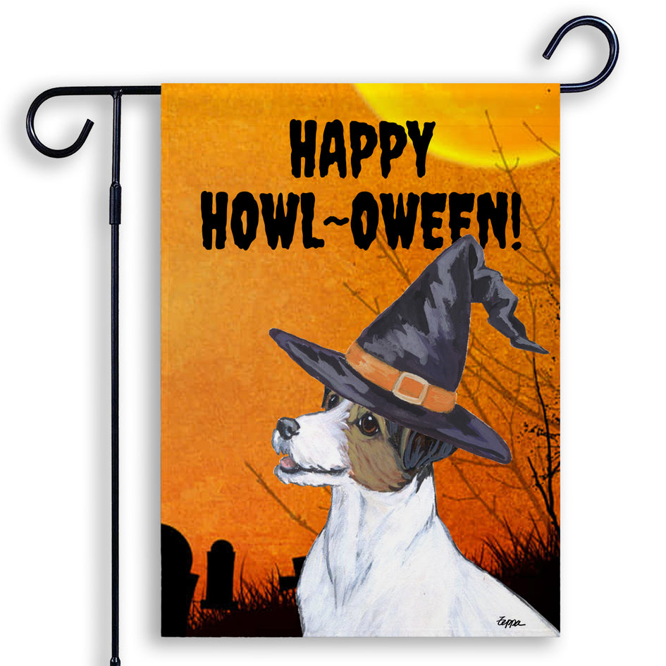 Russell Terrier HAPPY HOWL-OWEEN Garden Flag