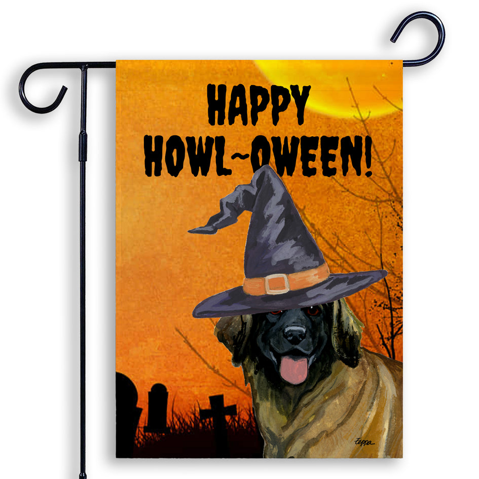 Leonberger HAPPY HOWL-OWEEN Garden Flag