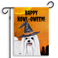 Maltese HAPPY HOWL-OWEEN Garden Flag
