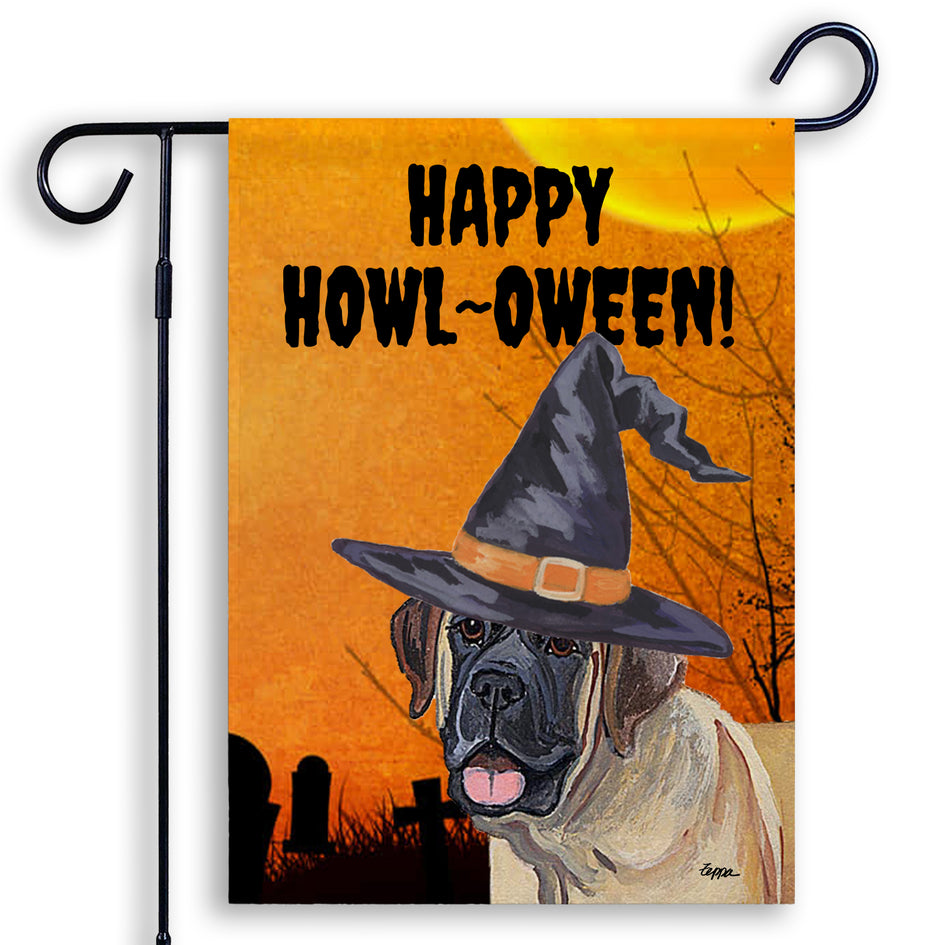 Mastiff HAPPY HOWL-OWEEN Garden Flag