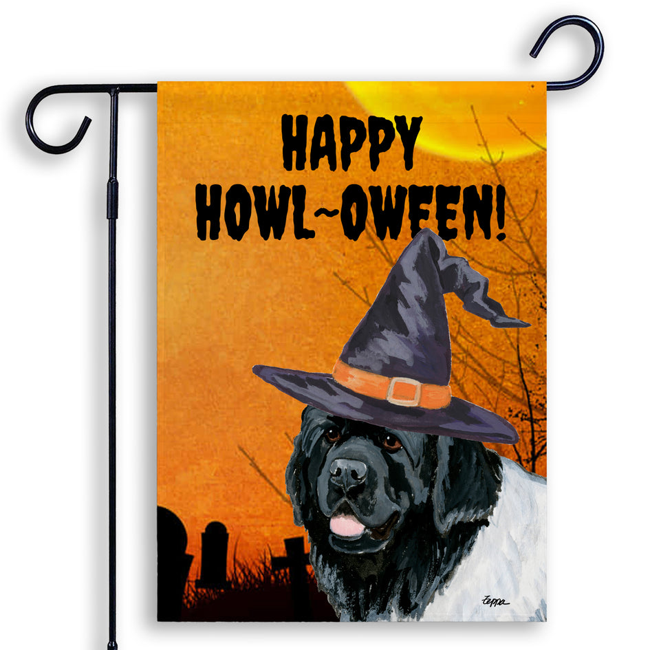 Newfoundland HAPPY HOWL-OWEEN Garden Flag