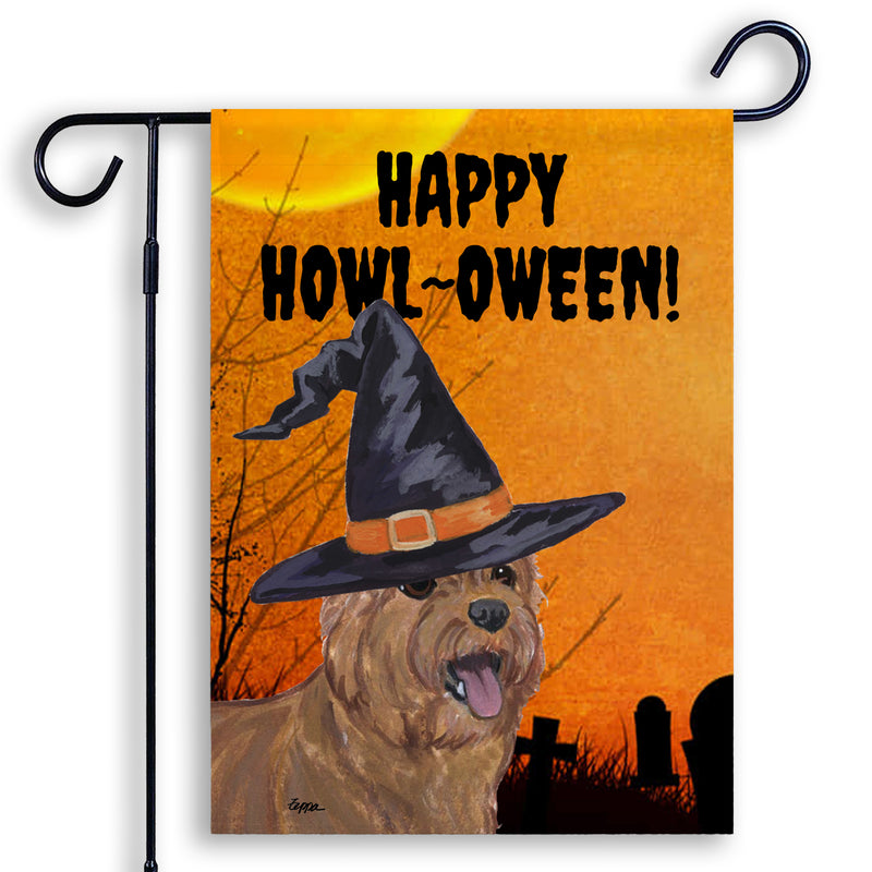 Norwich Terrier HAPPY HOWL-OWEEN Garden Flag