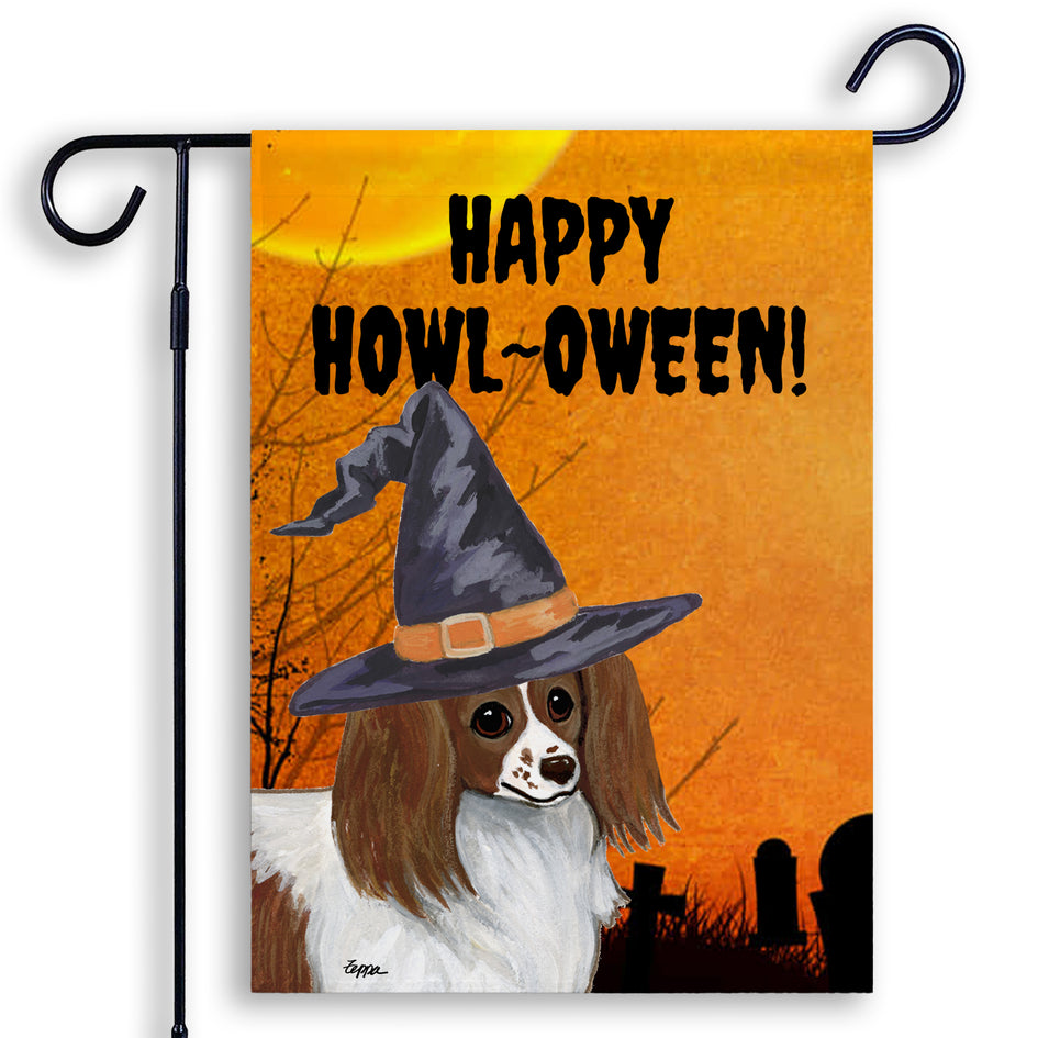 Papillon HAPPY HOWL-OWEEN Garden Flag
