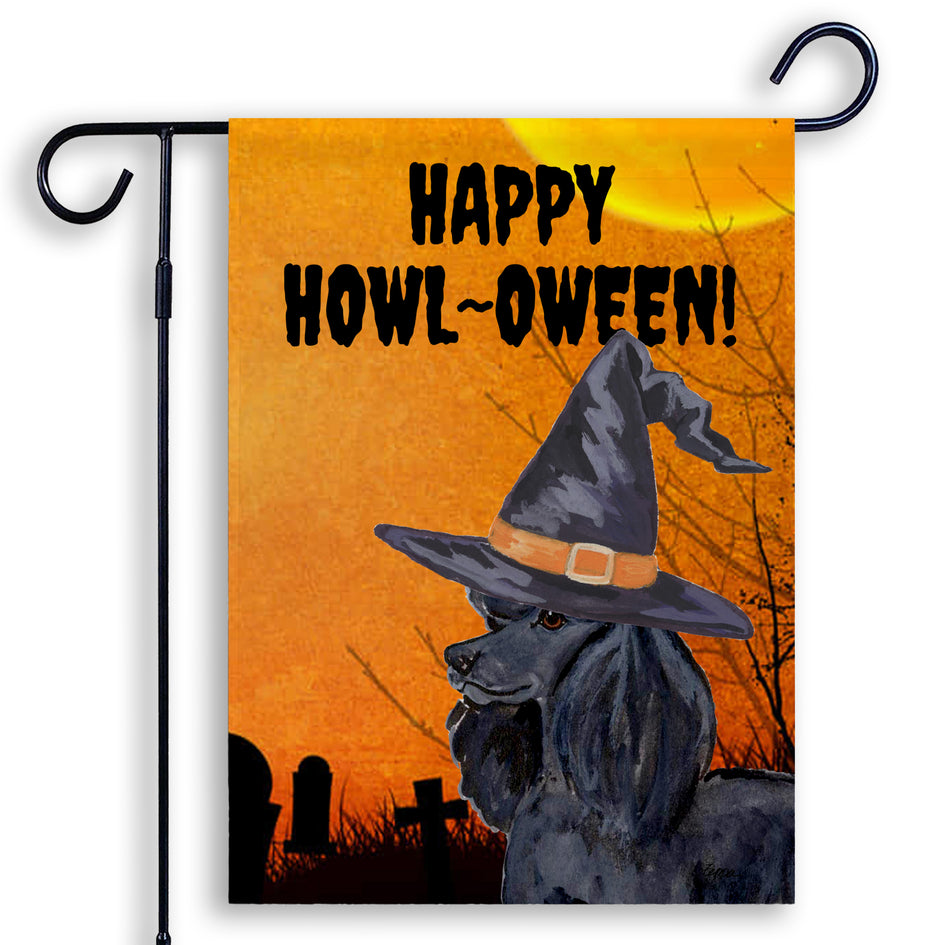 Poodle HAPPY HOWL-OWEEN Garden Flag