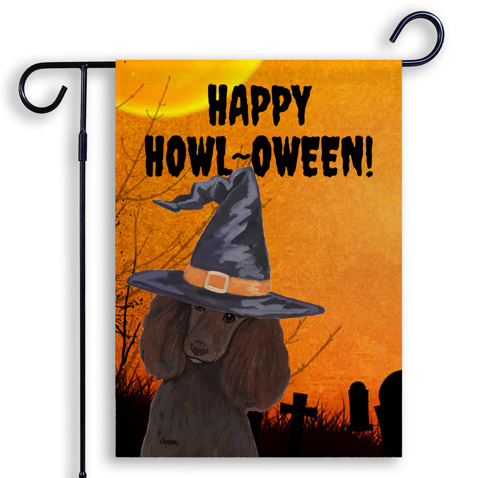 Poodle HAPPY HOWL-OWEEN Garden Flag