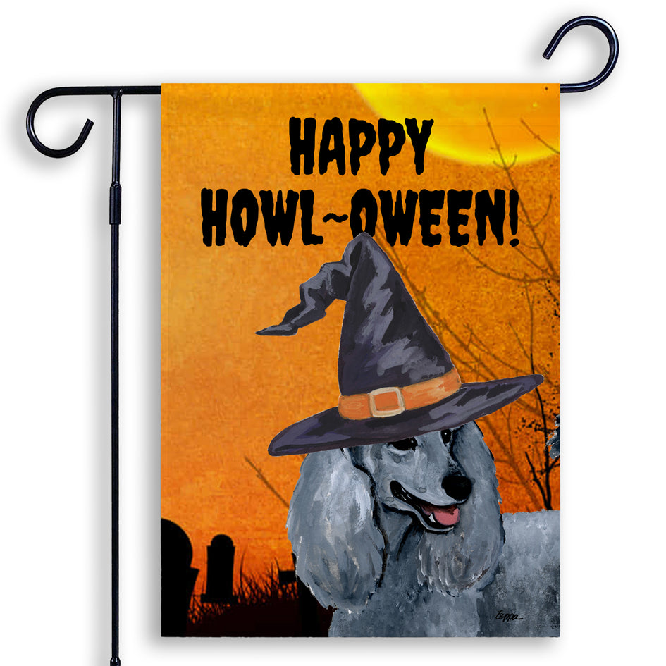 Poodle HAPPY HOWL-OWEEN Garden Flag