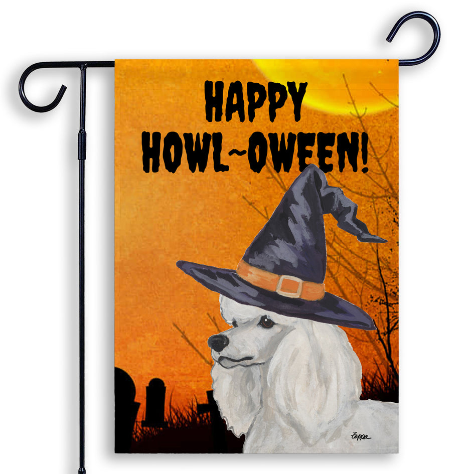 Poodle HAPPY HOWL-OWEEN Garden Flag