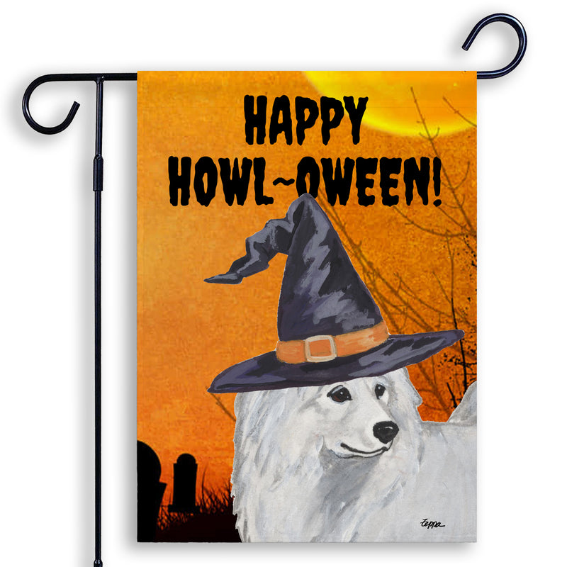 Samoyed HAPPY HOWL-OWEEN Garden Flag