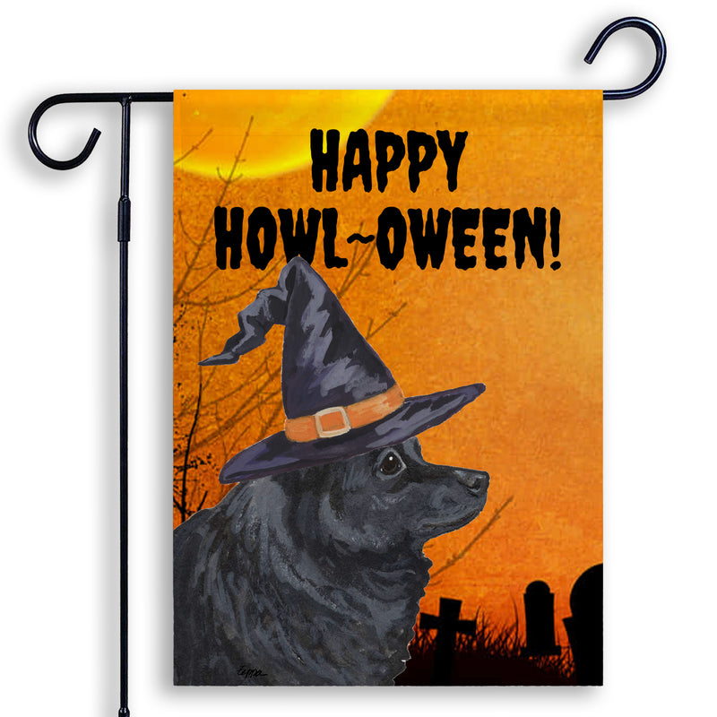 Schipperke HAPPY HOWL-OWEEN Garden Flag