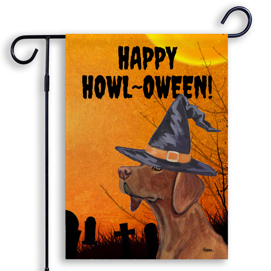 Vizsla HAPPY HOWL-OWEEN Garden Flag