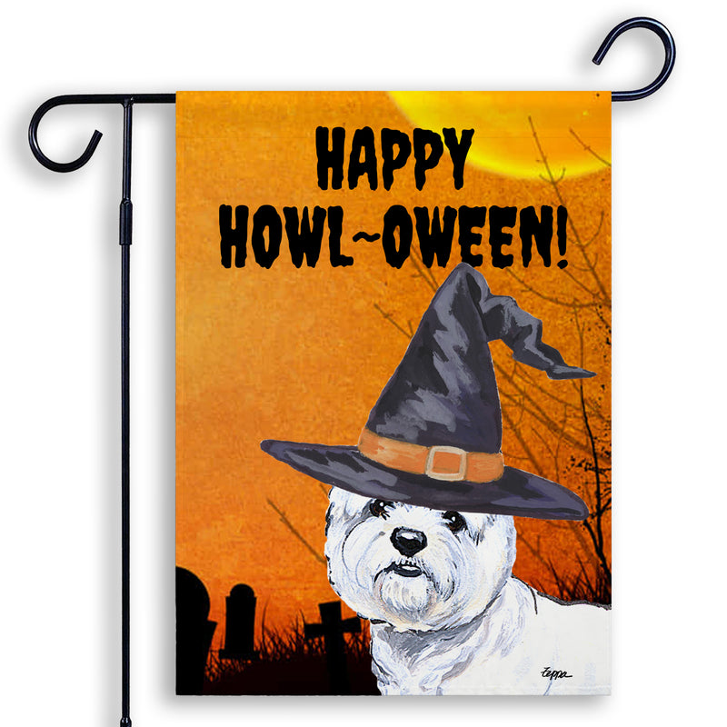 West Highland  White Terrier HAPPY HOWL-OWEEN Garden Flag