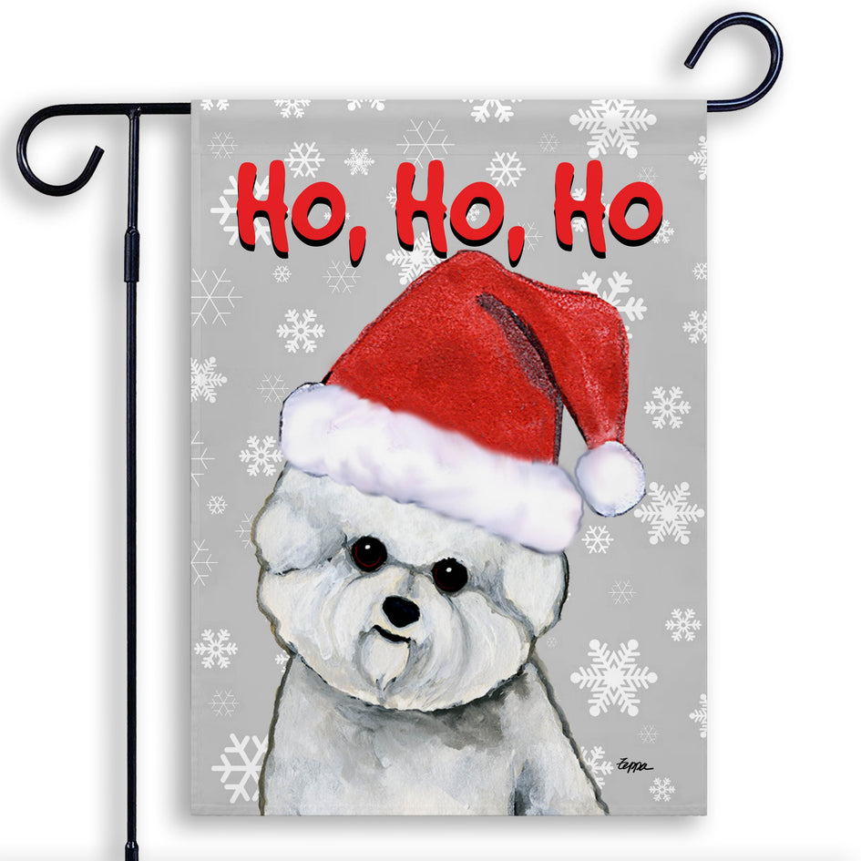 Bichon Frise Ho Ho Ho Holidays Garden Flag