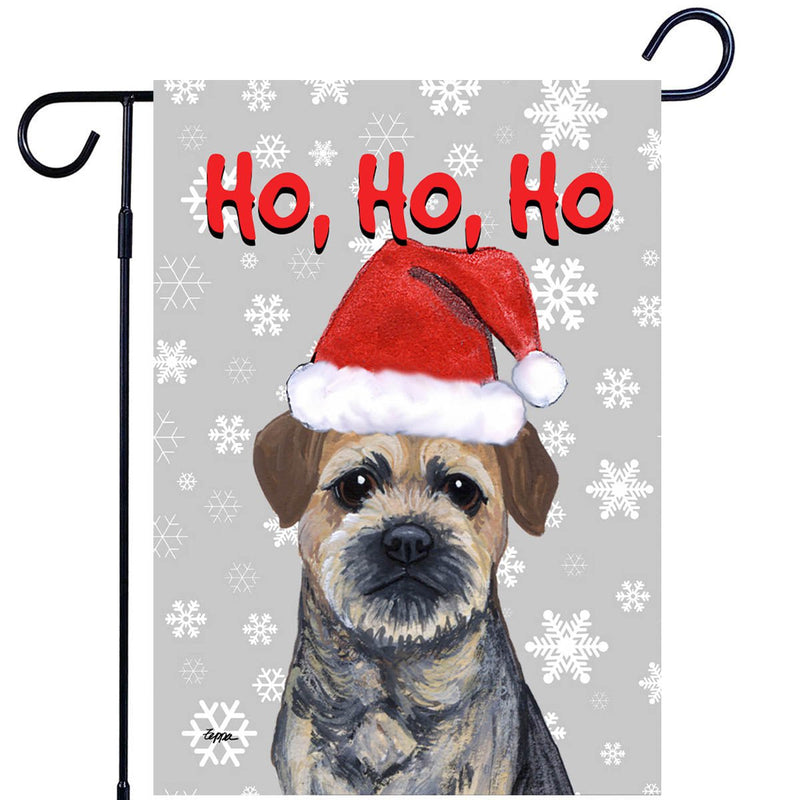 Border Terrier Ho Ho Ho Holidays Garden Flag