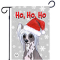 Chinese Crested Ho Ho Ho Holidays Garden Flag