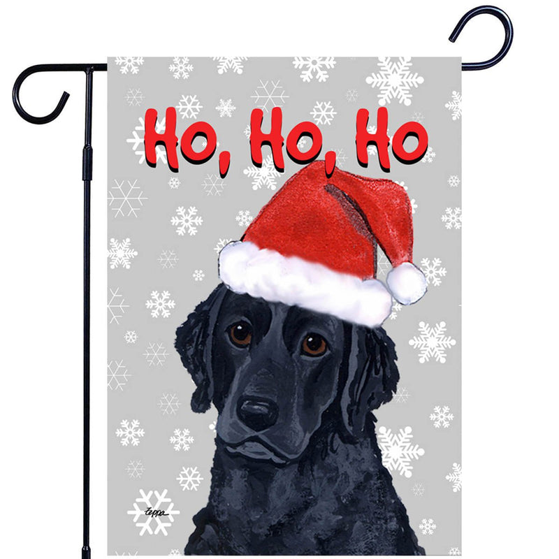 Curly-Coated Retriever Ho Ho Ho Holidays Garden Flag
