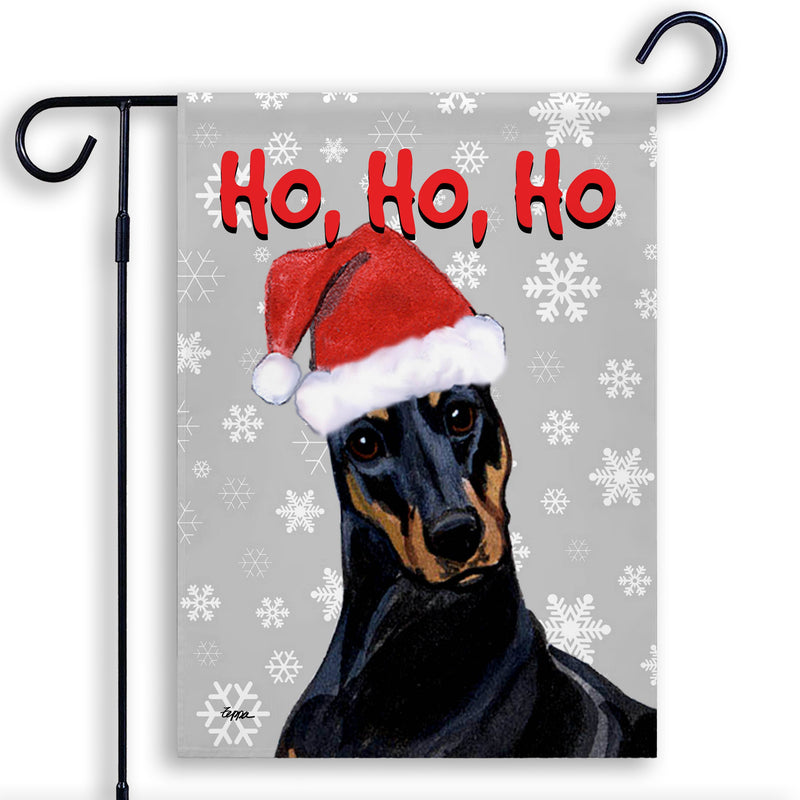 Doberman Pinscher Ho Ho Ho Holidays Garden Flag