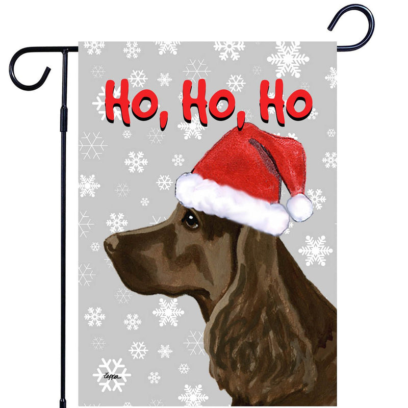 Field Spaniel Ho Ho Ho Holidays Garden Flag