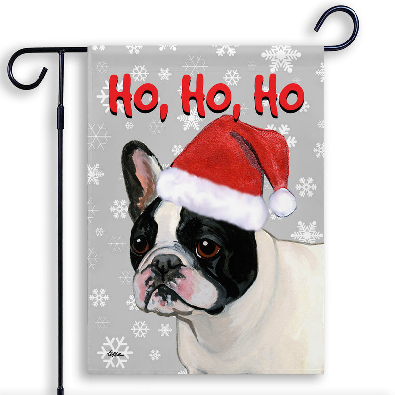 French Bulldog Ho Ho Ho Holidays Garden Flag