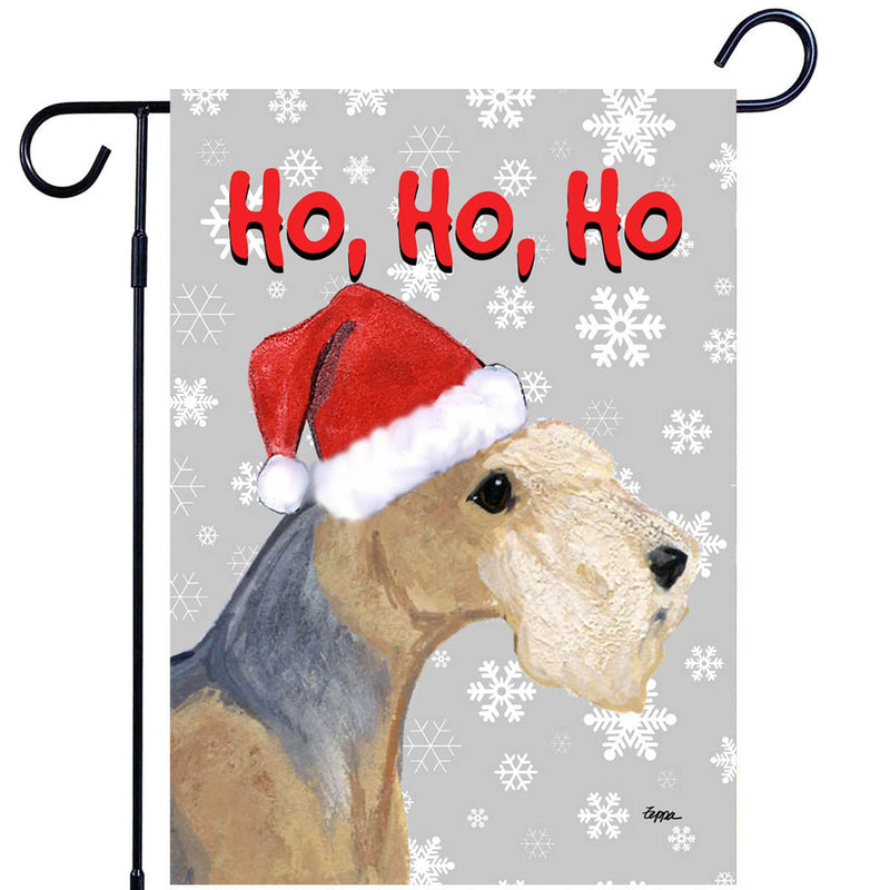 Lakeland Terrier Ho Ho Ho Holidays Garden Flag