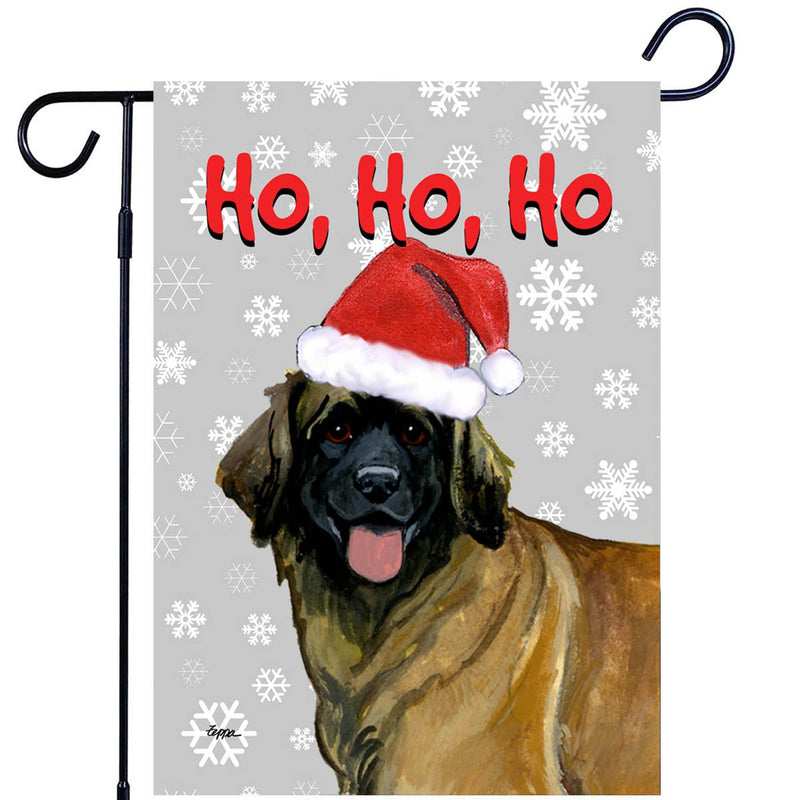 Leonberger Ho Ho Ho Holidays Garden Flag