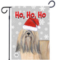 Lhasa Apso Ho Ho Ho Holidays Garden Flag
