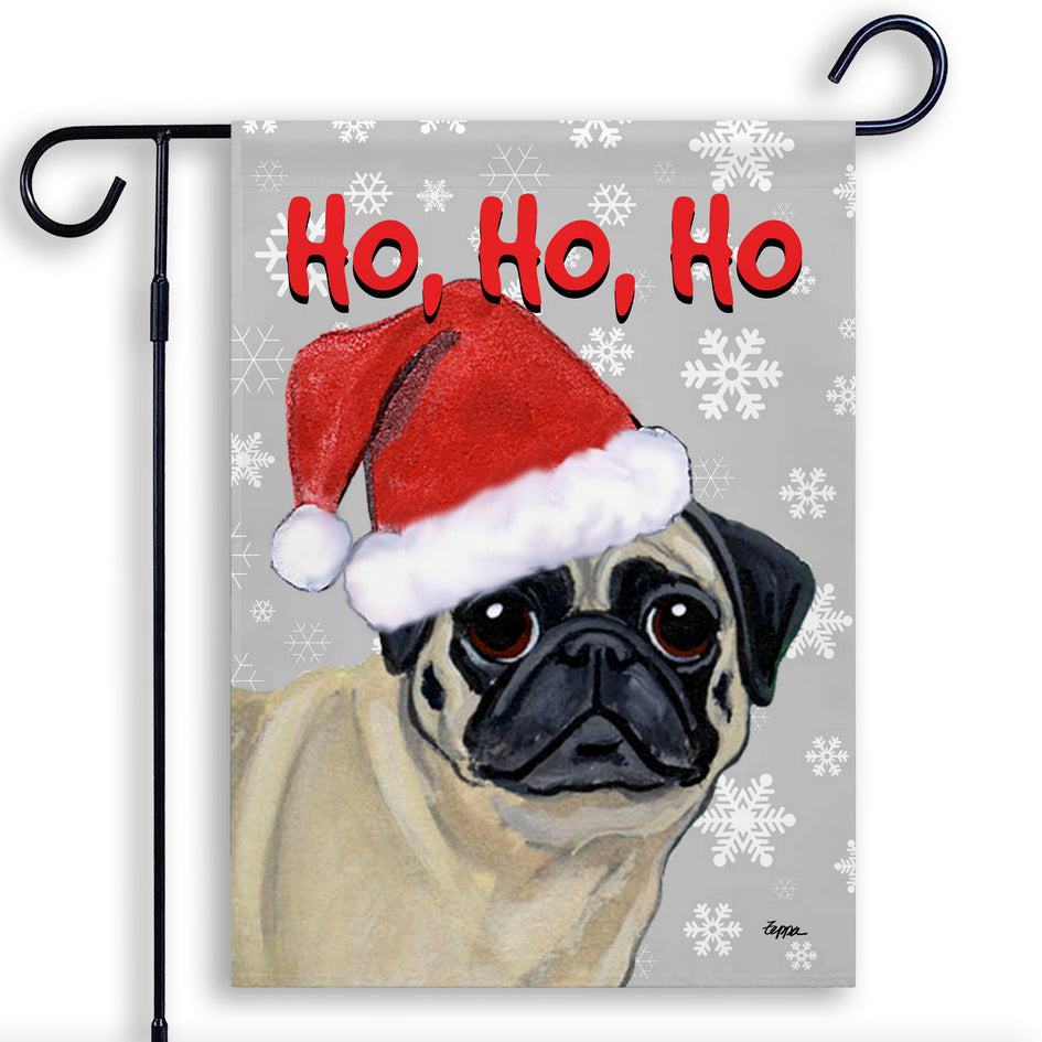 Pug Ho Ho Ho Holidays Garden Flag