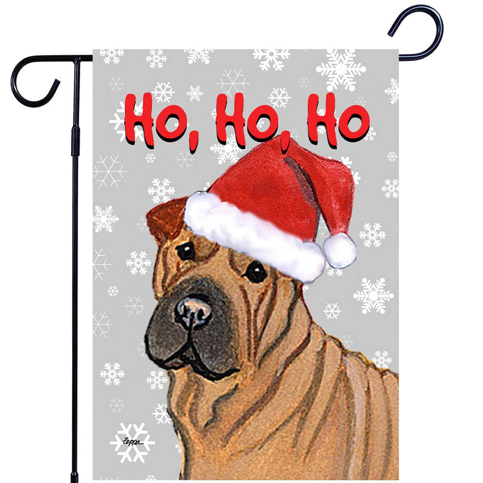Chinese Shar-Pei Ho Ho Ho Holidays Garden Flag