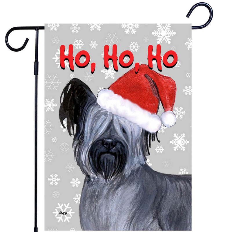 Skye Terrier Ho Ho Ho Holidays Garden Flag