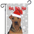Welsh Terrier Ho Ho Ho Holidays Garden Flag