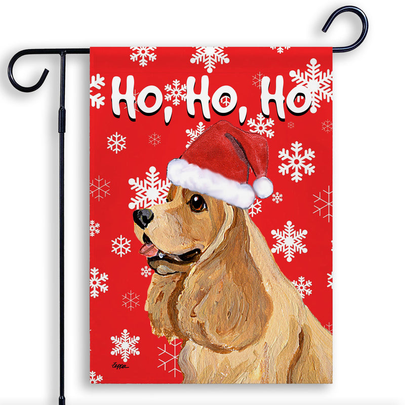 Cocker Spaniel Ho Ho Ho Holidays Garden Flag