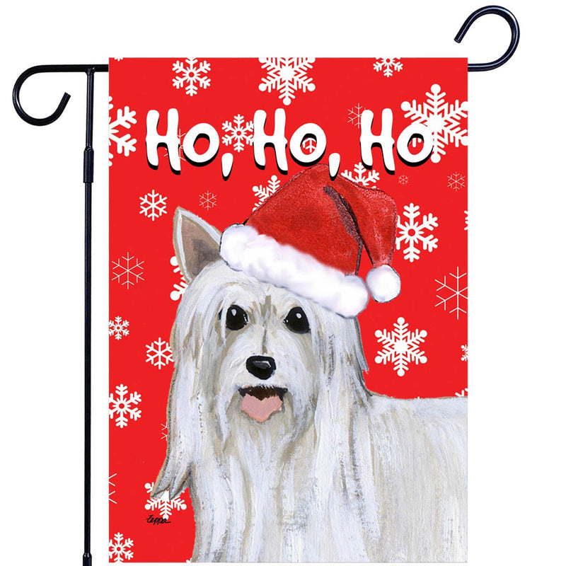 Chinese Crested Powderpuff  Ho Ho Ho Holidays Garden Flag