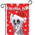 Chinese Crested Ho Ho Ho Holidays Garden Flag