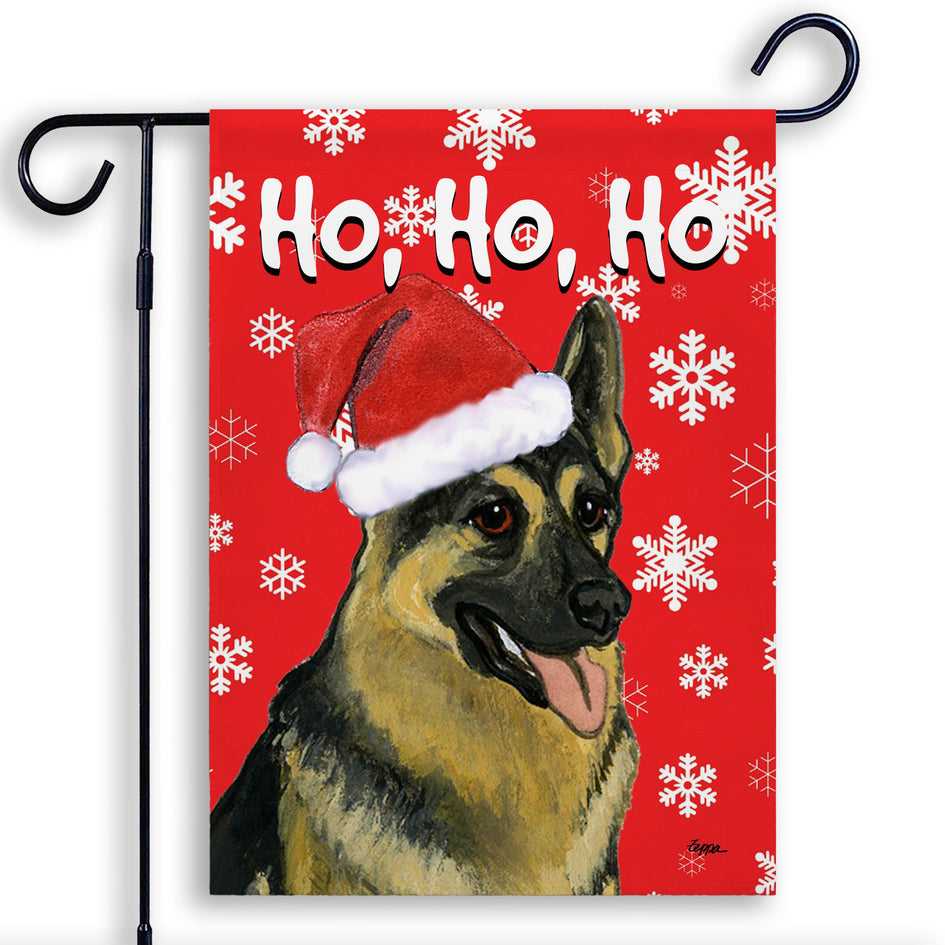 German Shepherd Dog Ho Ho Ho Holidays Garden Flag