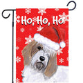 Petite Basset Griffon Vendeen Ho Ho Ho Holidays Garden Flag