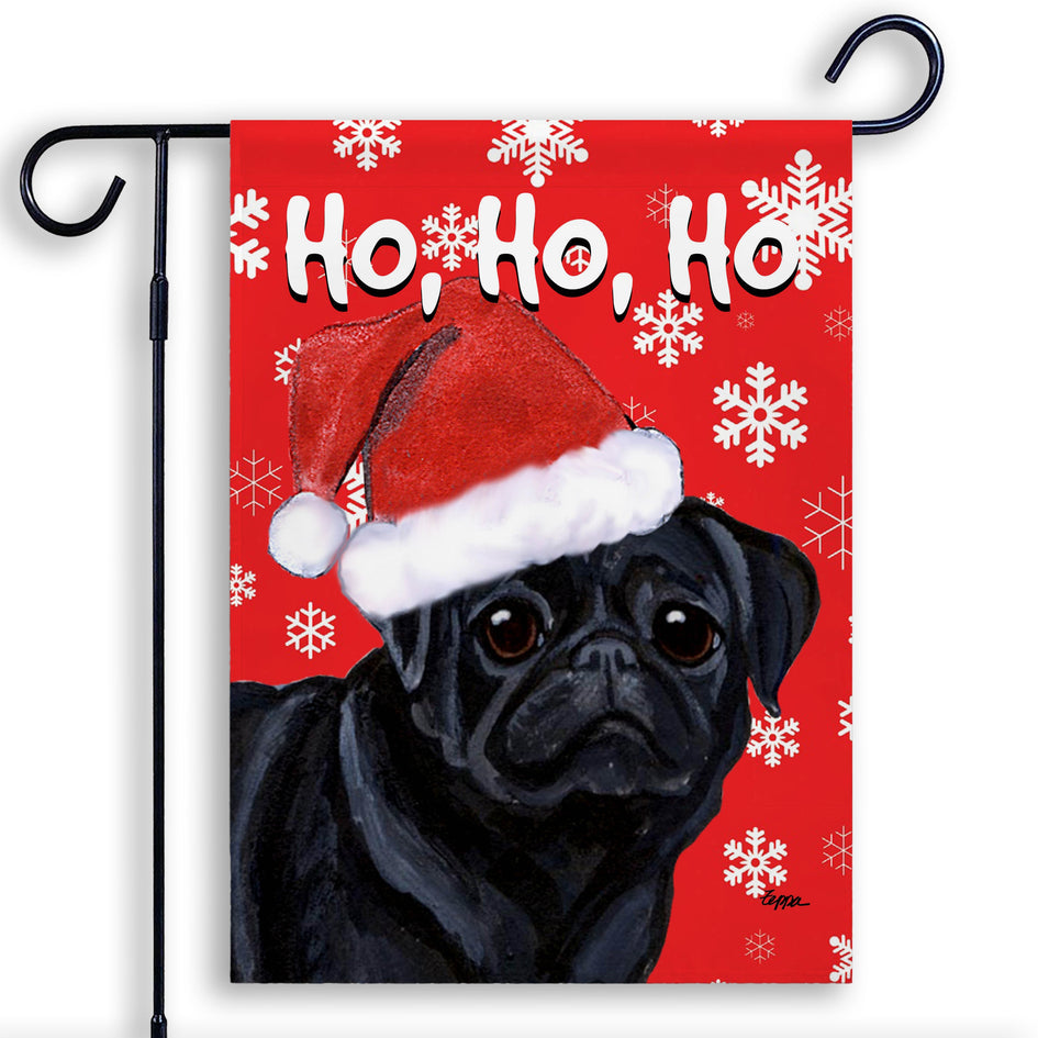 Pug Ho Ho Ho Holidays Garden Flag