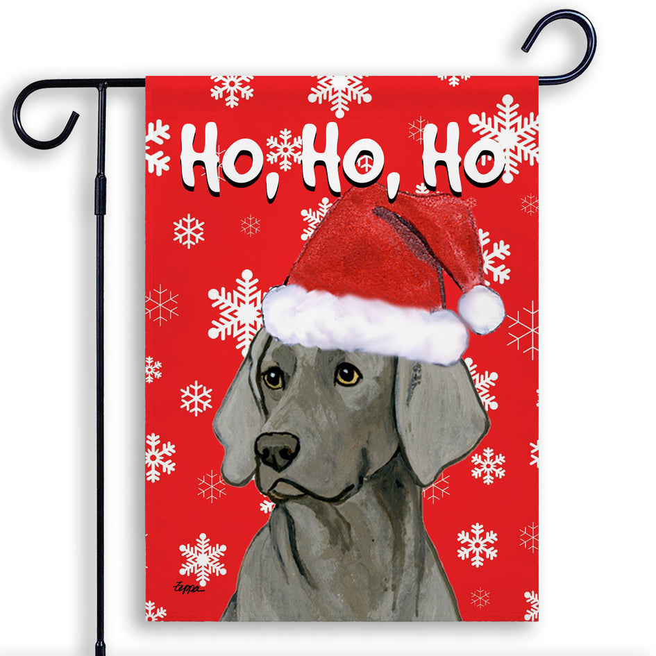Weimaraner Ho Ho Ho Holidays Garden Flag