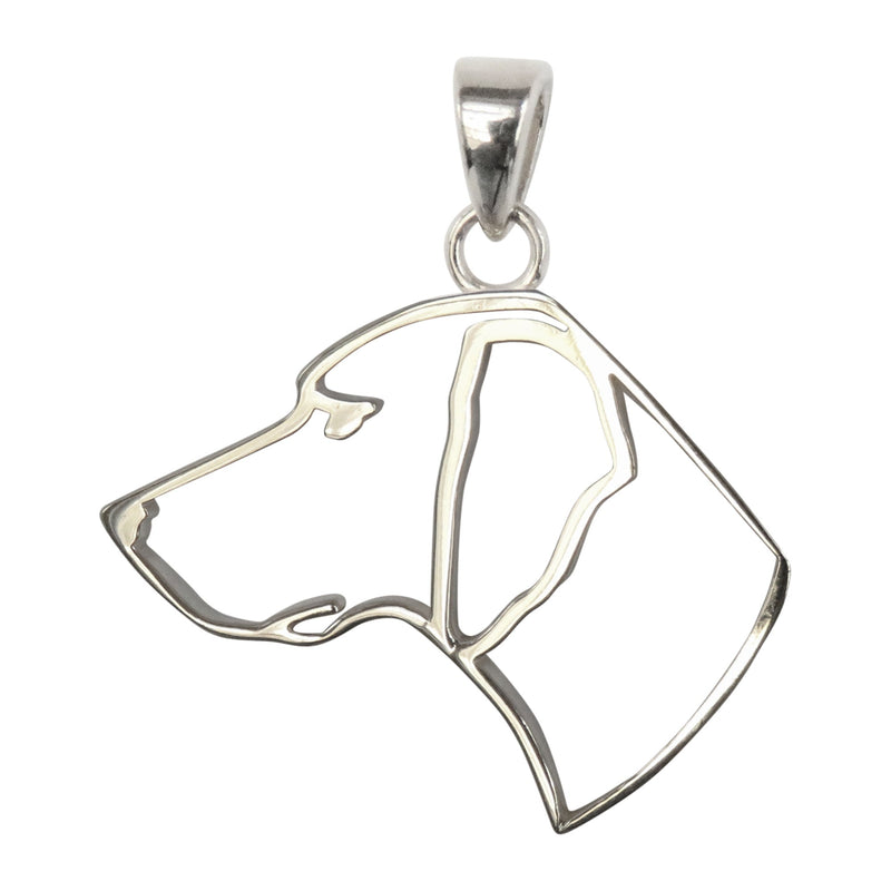 German Shorthaired Pointer in Sterling Silver Silhoutte Head Pendant