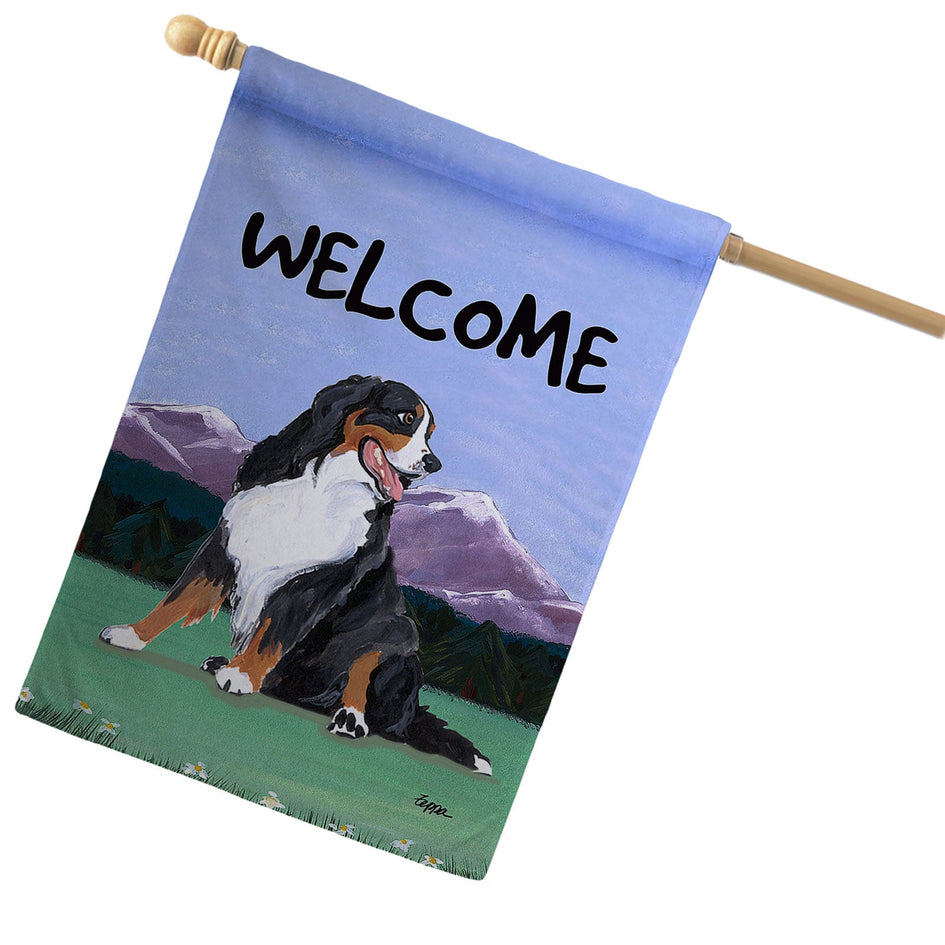 Bernese Mountain Dog House Flag